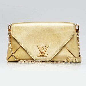 Louis Vuitton Gold Calfskin Leather Love Note Bag